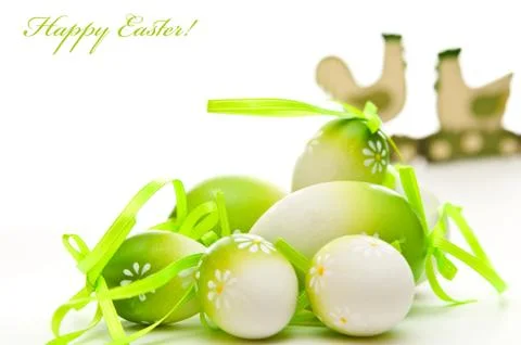 Easter eggs and chicken Stock Illustration