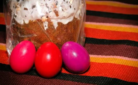 Easter eggs and Easter cakes Stock Photos