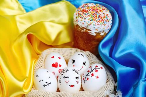 Easter eggs and kulish Stock Photos