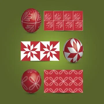 Easter Eggs and Ornamental Patterns イラスト素材
