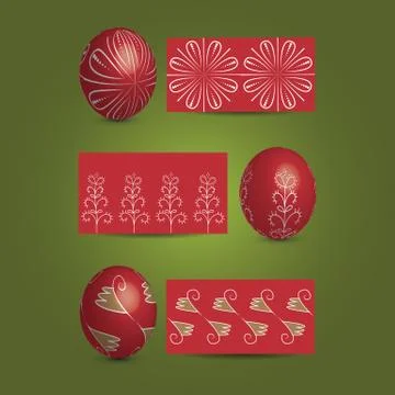 Easter Eggs and Ornamental Patterns Illustrazione stock