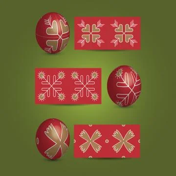 Easter Eggs and Ornamental Patterns Illustrazione stock