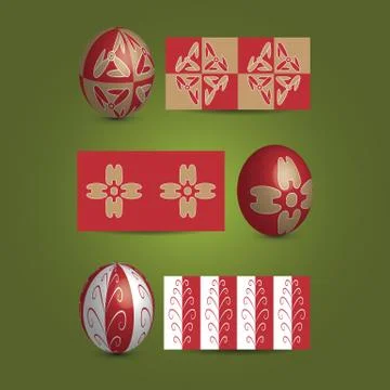 Easter Eggs and Ornamental Patterns Stock Illustration