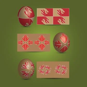 Easter Eggs and Ornamental Patterns Illustrazione stock