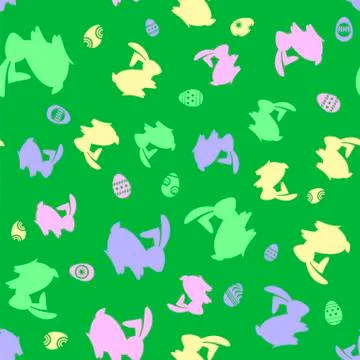 Easter Eggs and Rabbit Seamless Pattern Illustrazione stock