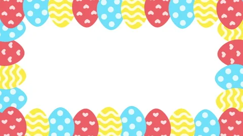 Easter eggs animation. Animated easter border background Stock Footage 304711616