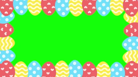 Easter eggs animation. Animated easter border background Video stock 319490000