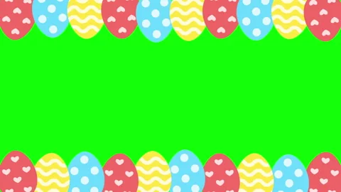 Easter eggs animation. Animated easter border background Stock Footage 327203492
