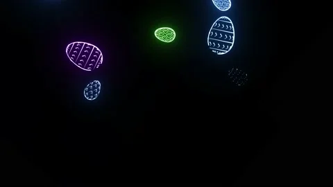 Easter eggs animation falling in black background holiday event celebration  Stock Footage 228860678