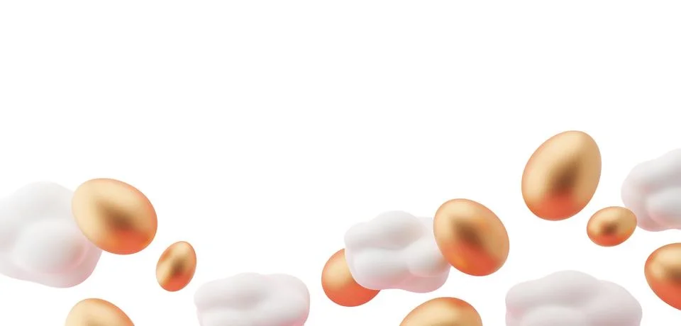 Easter eggs are shown in a 3D style on a plain background. The cut-out desi.. Stock Photos