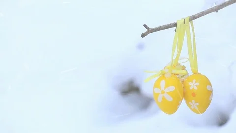 Easter eggs background Stock Footage 87569891