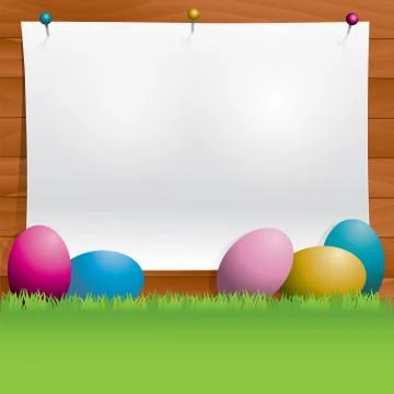 Easter Eggs Background Message Illustration Stock Illustration