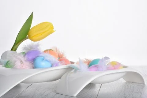 Easter eggs background Stock Photos