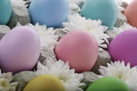 Easter eggs background Stock Photos