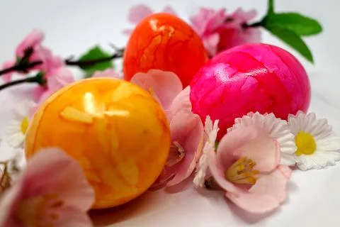 Easter eggs background Stock Photos