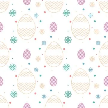 Easter eggs background the seamless pattern. Vector Illustrazione stock