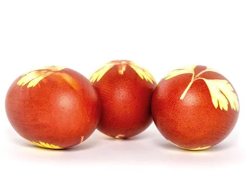 Easter eggs as background, top view Stock Photos