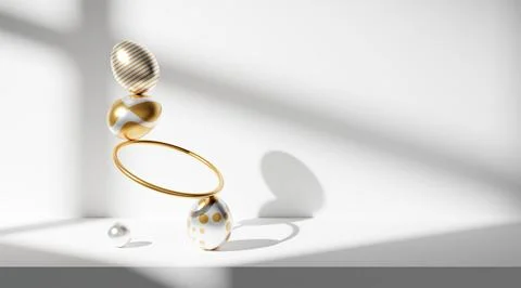 Easter eggs balanced creative meditation 3d render 스톡 일러스트