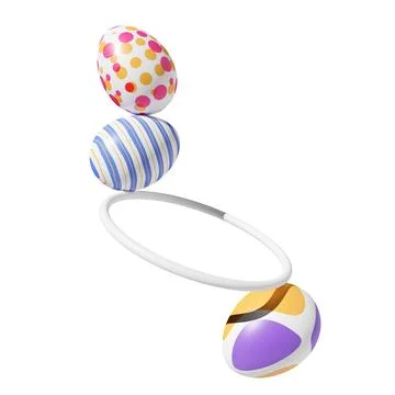 Easter eggs balanced creative meditation 3d render 스톡 일러스트