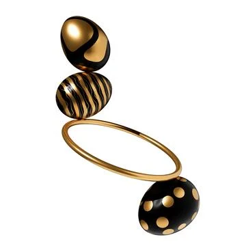 Easter eggs balanced creative meditation 3d render Stock Illustration