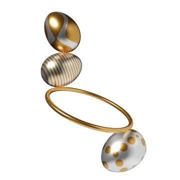 Easter eggs balanced creative meditation 3d render Illustrazione stock