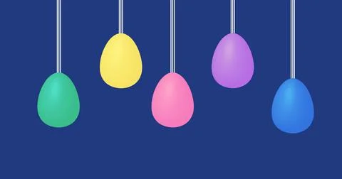 Easter eggs banner for web, cards, grittings vector illustration Stock Illustration