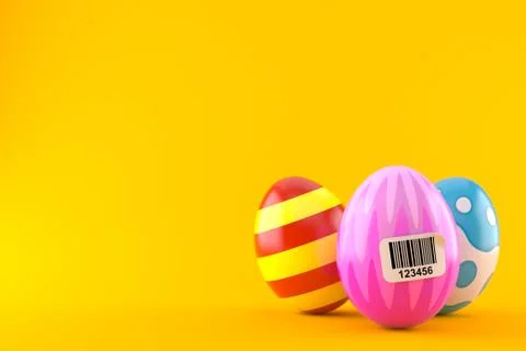 Easter eggs with barcode 스톡 일러스트