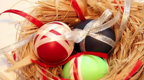 Easter eggs in a basket Video stock 21950406