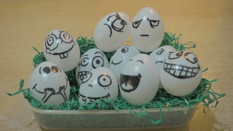 Easter eggs in the basket Stock Footage 88212504