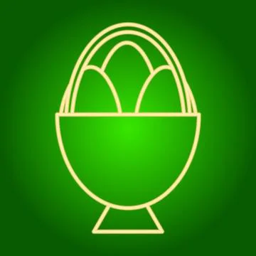 Easter eggs in the basket icon . Stock Illustration