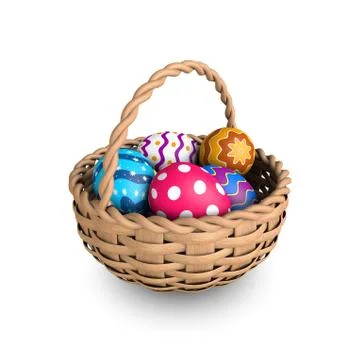 Easter eggs in a basket Stock Illustration