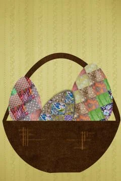 Easter eggs in basket Stock Illustration