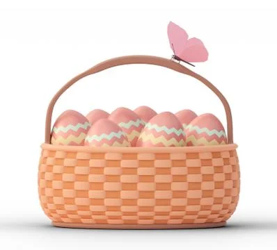 Easter eggs in basket 스톡 일러스트