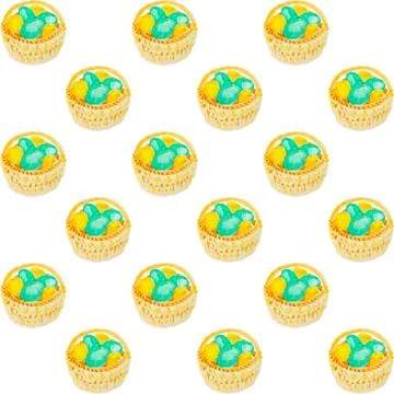 Easter eggs in a basket pattern 库存插图