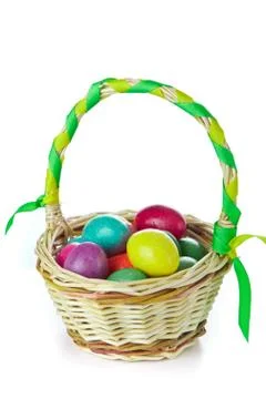 Easter eggs in basket Stock-Fotos