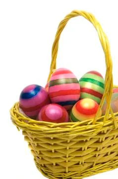 Easter Eggs In A Basket  Foto stock