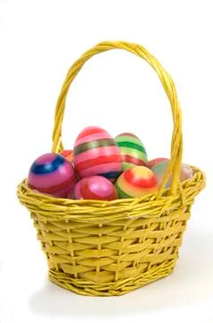 Easter Eggs In A Basket Foto stock