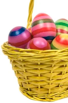 Easter Eggs In A Basket  Foto stock