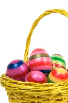 Easter Eggs In A Basket  Foto stock