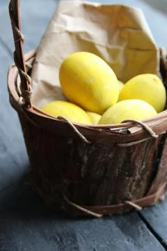 Easter eggs in a basket Stock Photos