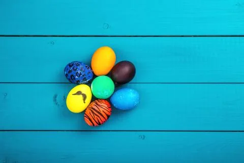 Easter eggs basket Stock Photos