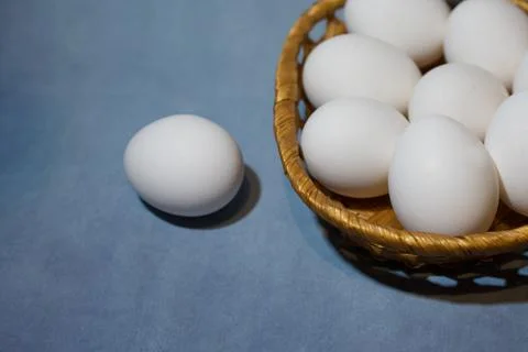 Easter eggs in a basket Stock Photos