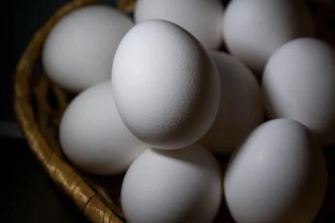 Easter eggs in a basket Stock Photos
