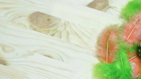 Easter eggs from beads on feather nest Stock-Footage 60672556