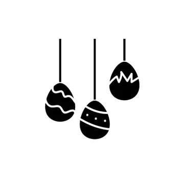 Easter eggs black icon, vector sign on isolated background. Easter eggs concept イラスト素材