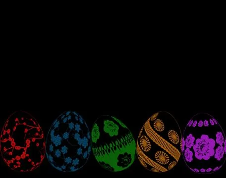 Easter eggs black Stock Illustration