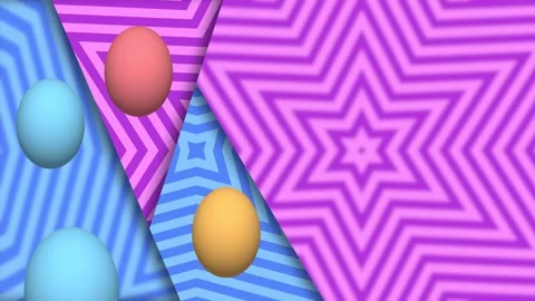 Easter eggs on blue and pink animated background with blur effect Stock Footage 306077805