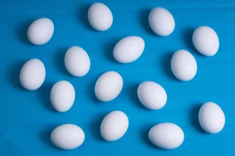 Easter eggs on a blue background Stock Photos