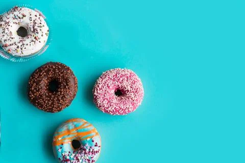 Easter eggs on blue background Stock Photos