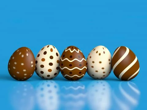 Easter eggs on blue Stock Illustration